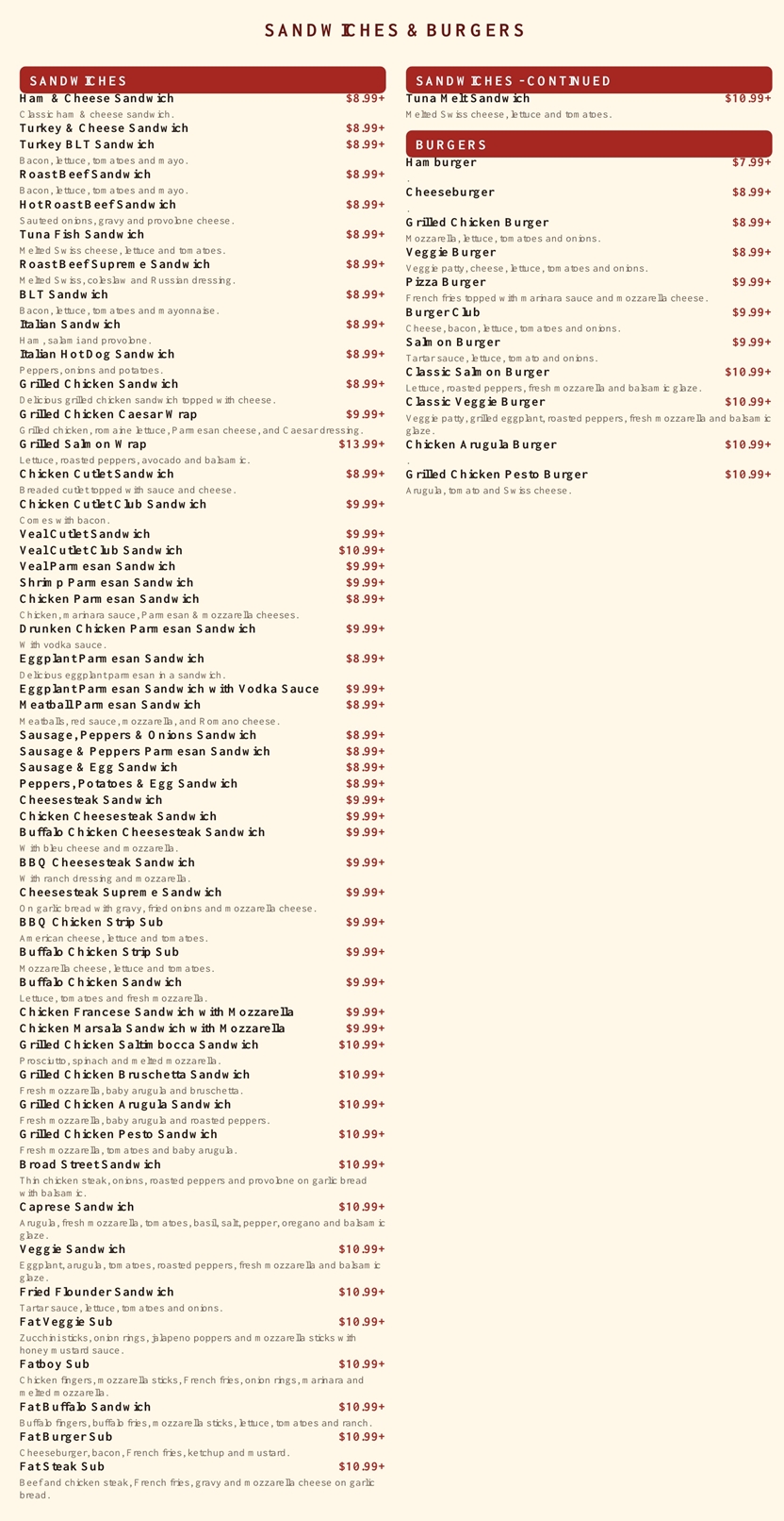 menu